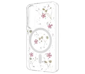 FIXED MagBloom Blush Plum / Zadní kryt / Samsung Galaxy S25 / MagSafe / pravé květy