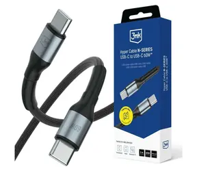 3mk Hyper kabel N-SERIES USB-C na USB-C černá / Datový kabel / 3 m / 60W / PD 3.0 / QC 3.0