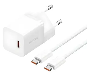 Baseus GaN5 30W bílá / Rychlonabíječka / GaN / 1x USB-C / kabel USB-C 100W 1m
