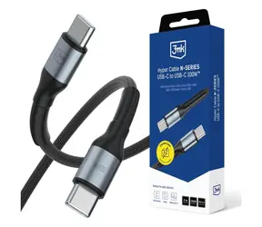 3mk Hyper Cable N-SERIES 2m černá / Datový kabel / USB-C na USB-C / 100W / 20V/5A