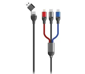 2GO 797361 / Nabíjecí kabel 3v1 / USB-A, USB-C / Micro-USB, USB-C, Lightning / 1,2 m
