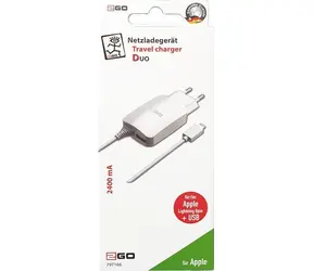 2GO bílá / Síťová nabíječka / Lightning + USB-A / 12W / kabel 140cm