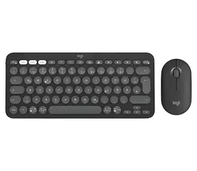 Logitech Pebble 2 Combo grafitová / Bezdrátová klávesnice s myší / BT / Logi Bolt / DE layout