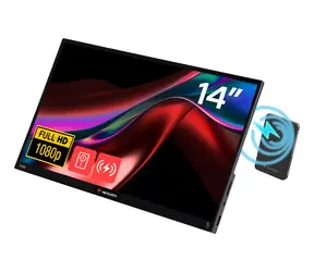 14" Verbatim LIGHT černá / Přenosný dotykový monitor / IPS / FHD 1920x1080 / 5000mAh / 2x USB-C+HDMI / repro