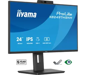 24" Iiyama XB2497HSNH-B1 černá / Monitor / IPS / 1920x1080 / 100 Hz / USB-C 65W / kamera / pivot