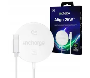 3mk inCharge Align 25W bílá / Bezdrátová nabíječka / Qi2.2 / magnetická / USB-C