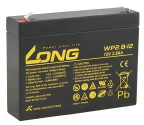 Long WP2.8-12 / Olověný akumulátor / 12V / 2,8Ah / F1