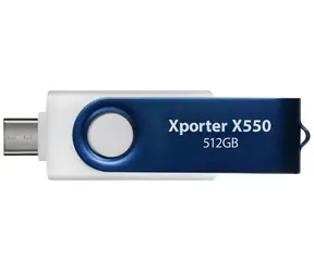Patriot Xporter X550 512GB bílo-modrá / Flash disk / USB 3.2 Gen 1 / USB-A + USB-C / Čtení 80 MB/s