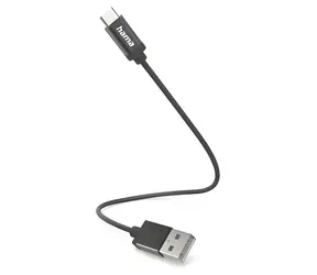 Hama Kabel USB-A - USB-C 0,2 m černá / Nabíjecí kabel / nylon / 480 Mbit/s