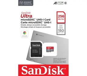 SanDisk Ultra microSDXC 256GB + adaptér / Paměťová karta / Class 10 / UHS-I / čtení: až 140 MB/s