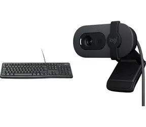 Logitech K120 920-002509 + Brio 100 / Set klávesnice a webkamery / USB / černá