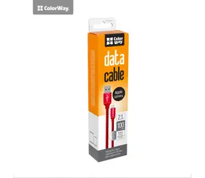 ColorWay AM červená / Datový kabel / USB-A (M) - Lightning (M) / 1 m