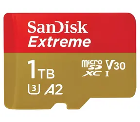 SanDisk Extreme microSDXC 1TB / Paměťová karta microSD / UHS-I U3 V30 A2 / čtení: 190 MB/s / zápis: 130 MB/s