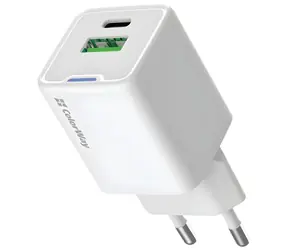 ColorWay GaN 35W bílá / Síťová nabíječka / 1x USB-C / PD / PPS / QC