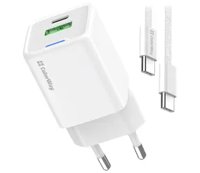 Colorway bílá / Síťová nabíječka / 1x USB-C / GaN / PD / PPS / QC / 35W / kabel USB-C 1m