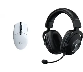 Logitech G305 Lightspeed bílá + G Pro X černá / Herní sada / bezdrátová myš 12000dpi + headset