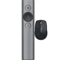 Logitech Spotlight šedá + MX Anywhere 3S grafitová / Sada / bezdrátový prezentér + optická myš / Bluetooth