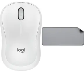 Logitech M240 Silent bílá + Studio Series Mid Grey / Sada bezdrátová myš a podložka / optická / 4000 DPI / USB přijímač