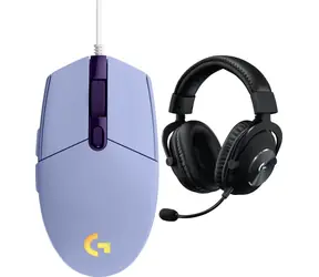 Logitech G203 Lightsync + G Pro X černá / Herní sada / drátová myš + headset / 8000 DPI / RGB Lightsync