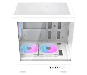 darkFlash DB330M bílá / mATX / 3x ARGB 120 mm / průhledná bočnice / bez zdroje