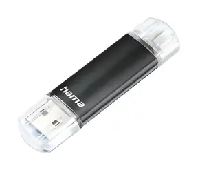 Hama Laeta Twin černá / Flash disk / 64 GB / USB-A 3.0 - micro USB / 40 MB/s