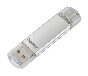 Hama C-Laeta 16 GB stříbrná / Flash disk / USB-A & USB-C 3.1 / čtení: až 70 MB/s