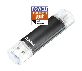 Hama Laeta Twin černá / Flash disk / USB 3.0 / 64 GB / 45 MB/s / micro USB