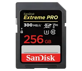 SanDisk Extreme PRO SDXC 256GB / Paměťová karta / UHS-II / V90 / 300 MB/s / vhodné pro 8K