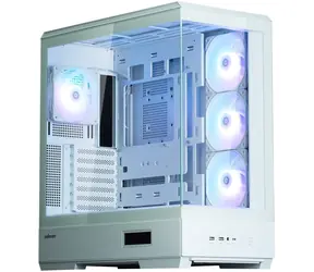 Zalman P50 DS bílá / Midi tower ATX / 4x 120mm ARGB / 2x USB 3.0 + 1x USB-C / panoramatické sklo / bez zdroje