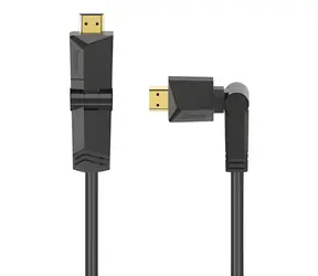 Hama HDMI kabel otočný černá / HDMI kabel / 1,5 m / pozlacený / Ethernet