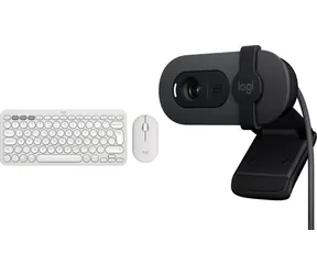 Logitech Pebble 2 Combo + Brio 100 / Klávesnice + myš + webkamera / bezdrátová