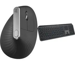 Logitech MX Vertical + MX Keys S grafitová / Sada myš a klávesnice / bezdrátová / ergonomická vertikální / 4000 DPI