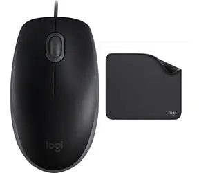 Logitech B110 Silent + Studio Series graphite / Sada myš a podložka / USB / 1000dpi