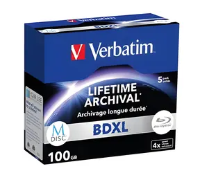 Verbatim M-Disc BD-R XL 100GB 5ks / Blu-ray médium / 4x / archivační / jewel case