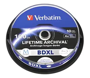 Verbatim M-DISC BD-R XL 100GB / Blu-ray disk / 4x / Inkjet printable / spindle 10 ks