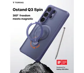 Torras Ostand Q3 Spin Violet Surge / Ochranné pouzdro / Samsung Galaxy S26 Ultra / stojánek 360° / magnet 18N