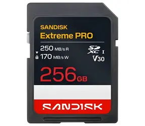 SanDisk Extreme PRO SDXC 256 GB / Paměťová karta / čtení: 250 MB/s / zápis: 170 MB/s