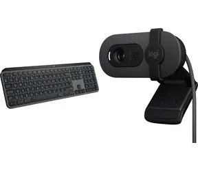 Logitech MX Keys S grafitová + Brio 100 / Sada klávesnice a webkamery / US layout / BT / USB-C