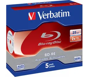 Verbatim BD-RE 25 GB 2x / Optický disk / Blu-ray Rewritable / 5 ks
