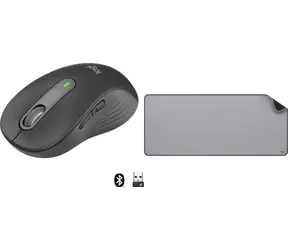 Logitech M650 L grafitová + Studio Series Mid Grey / Sada bezdrátové myši a podložky / 2.4 GHz / Bluetooth / 1x AA