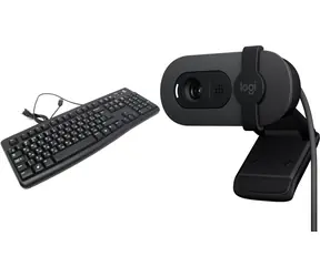 Logitech K120 920-002522 + Brio 100 / Set klávesnice a webkamery / USB / černá