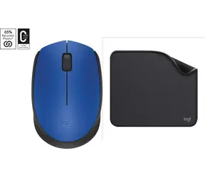 Logitech Wireless M171 modrá + Studio Series Graphite / Sada myš a podložka / bezdrátová optická