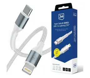 3mk Hyper Cable N-SERIES bílá / Kabel / USB-C na Lightning / 50 cm / 27 W / PD 3.0