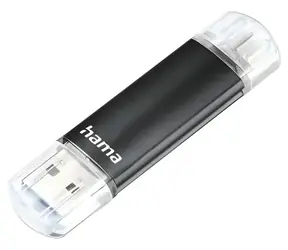Hama Laeta Twin černá / Flash disk / USB-A 3.0 + micro USB / 16 GB / 45 MB/s