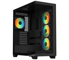 BitFenix CETO černá / PC skříň / ATX / 4x 120mm FRGB / 2x USB 3.0 + USB-C / bez zdroje / průhledná bočnice