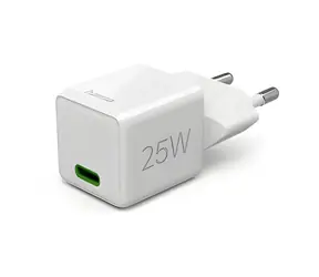Hama USB nabíječka 25 W bílá / USB-C / PD / QC / super-mini