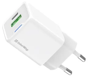 Colorway bílá / Síťová nabíječka / 1x USB-C / GaN / 30W / PD / QC / PPS