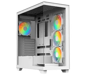 BitFenix Ceto bílá / PC skříň / ATX / 4x 120 mm FRGB / 2x USB 3.0 / USB-C / bez zdroje / průhledná bočnice
