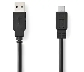 Nedis USB 2.0 kabel černá / Kabel USB / USB-A - Micro-B / 480 Mbps / 2 m