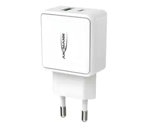 Ansmann Home Charger HC218PD bílá / Nabíjecí adaptér / 1x USB-C / 1x USB-A / 18W / PD / QC